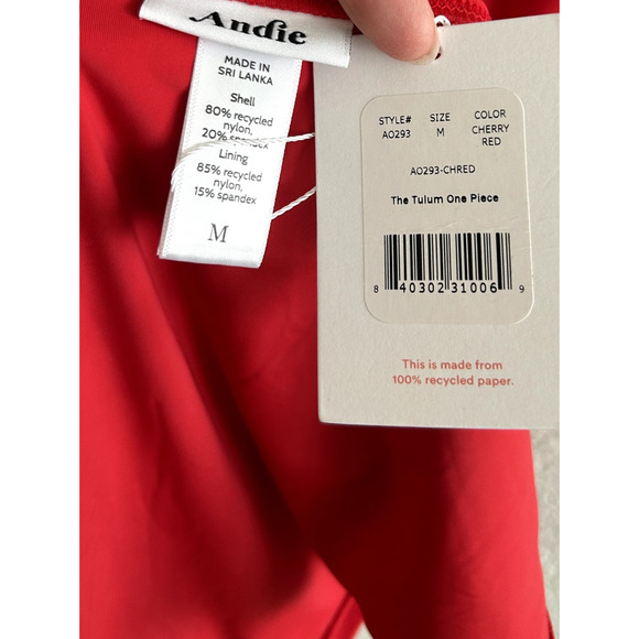 Andie Swim The Tulum One Piece in Cherry Red M NWT - Picture 5 of 7